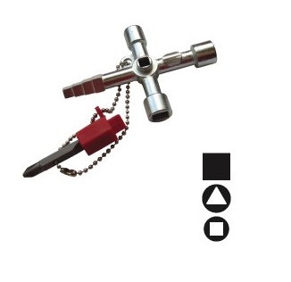 CLÉ EN CROIX  UNIVERSELLE POUR FERMETURES DE CHANTIER