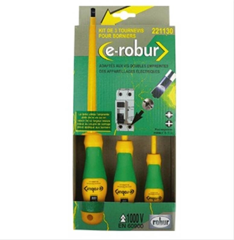 COFFRET DE 3 TOURNEVIS CRUCIPLAT ISOLÉS 1000V