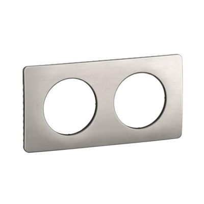 PLAQUE DE FINITION CELIANE 2 POSTES - ALU SATINE