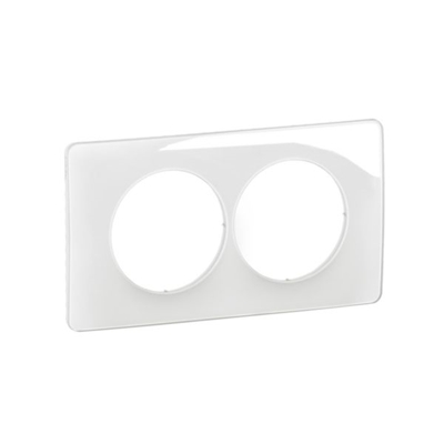 PLAQUE DE FINITION CELIANE 2 POSTES  - BLANC EMAILLE