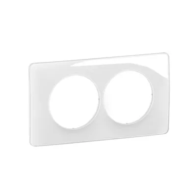 PLAQUE 2 POSTES  - BLANC EMAILLE