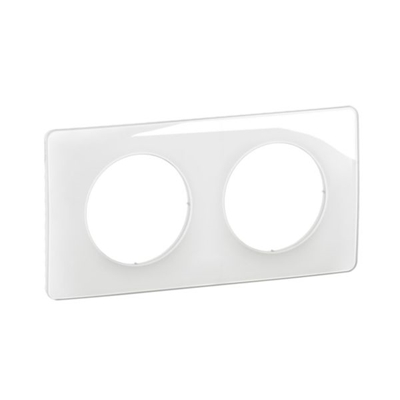 PLAQUE DE FINITION CELIANE 2 POSTES - BLANC EMAILLE