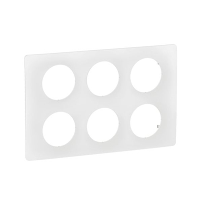 PLAQUE DE FINITION CELIANE 2X3 POSTES - BLANC EMAILLE