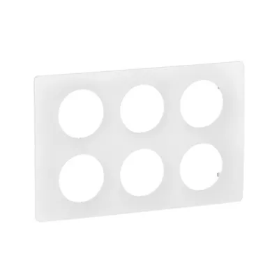 PLAQUE 2X3 POSTES - BLANC EMAILLE
