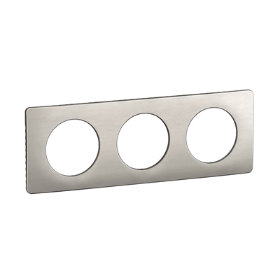 PLAQUE DE FINITION CELIANE 3 POSTES - ALU SATINE