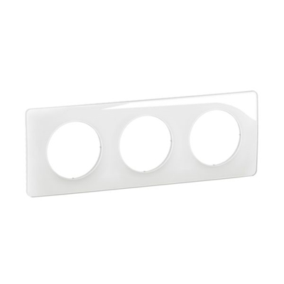 PLAQUE DE FINITION CELIANE 3 POSTES - BLANC EMAILLE