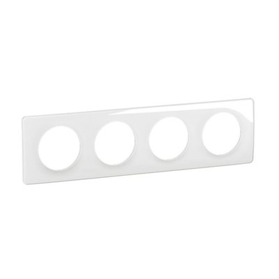 PLAQUE DE FINITION CELIANE 4 POSTES - BLANC EMAILLE