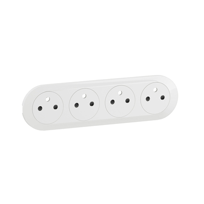 ENJOLIVEUR PRISE PRECABLEE 4X2P+T COMPACTE SURFACE CELIANE - BLANC
