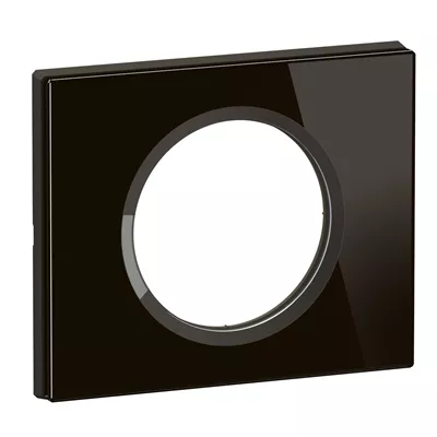 PLAQUE DE FINITION CELIANE 1 POSTE - VERRE ONYX NOIR