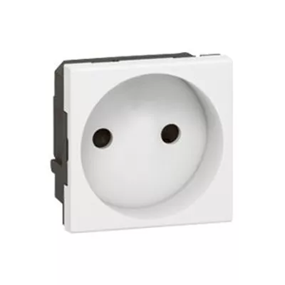 PRISE PROG MOSAÏC - 2P DROITE - 2 MOD - BLANC