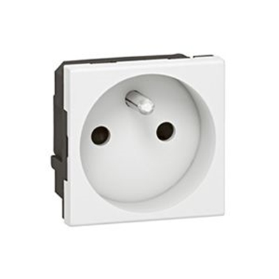 PRISE PROG MOSAÏC - 2P+T DROITE - 2 MOD - BLANC