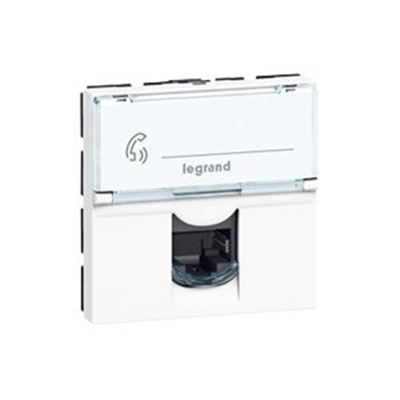 PRISE RJ45 PROG MOSAÏC - CAT. 6 - FTP - 2 MOD - BLANC -LCS²