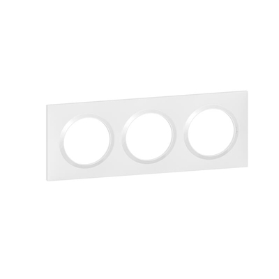PLAQUE CARREE DOOXIE 3 POSTES FINITION BLANC