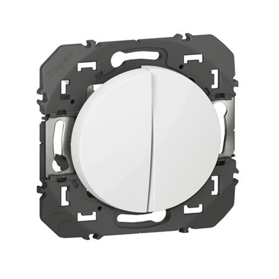 POUSSOIR DOUBLE DOOXIE 6A 250V~ FINITION BLANC