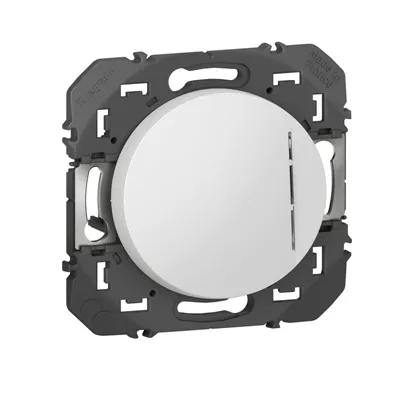 POUSSOIR SIMPLE AVEC VOYANT LUMINEUX DOOXIE 6A 250V~ FINITION BLANC