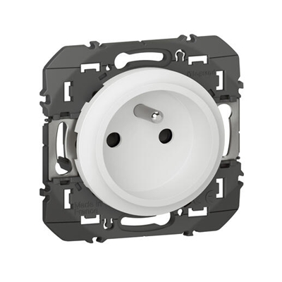 PRISE DE COURANT EASYRENO 2P+T FAIBLE PROFONDEUR DOOXIE 16A FINITION BLANC