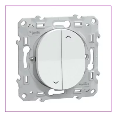 OVALIS - INTERRUPTEUR 2 BOUTONS POUR VOLET ROULANT - 6AX - BLANC