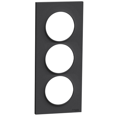 PLAQUE 3 POSTES VERT 57MM ANTHRACITE ODACE STYL