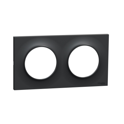 PLAQUE 2 POSTES 71MM STYL ANTHRACITE ODACE