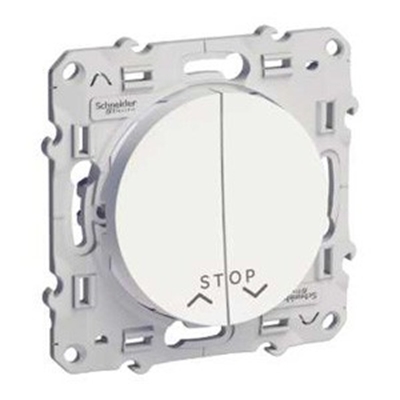 POUSSOIR VOLET ROULANT 2 BOUTONS +STOP BLANC ODACE