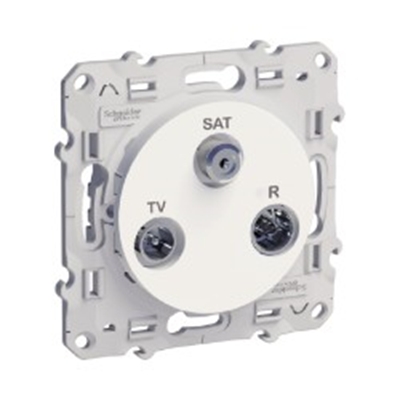 PRISE TV/FM/SAT BLANC 1 ENTREE VIS ODACE