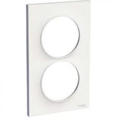 PLAQUE 2 POSTES  57 BLANC ODACE
