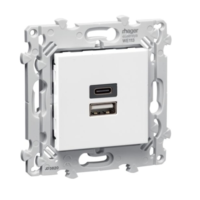 CHARGEUR DOUBLE USB A+C PURE ESSENSYA
