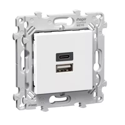 CHARGEUR DOUBLE USB A+C PURE ESSENSYA