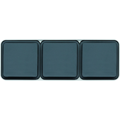 PRISE TRIPLE CUBYKO HORIZ. 2P+T SAILLIE GRIS IP55