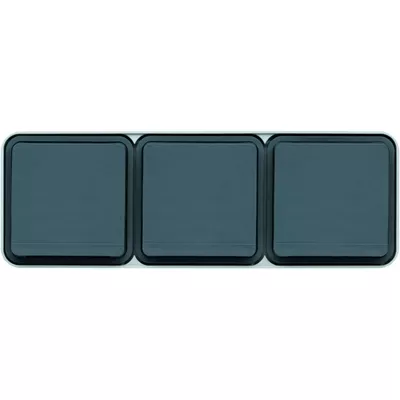 PRISE TRIPLE CUBYKO HORIZ. 2P+T SAILLIE GRIS IP55