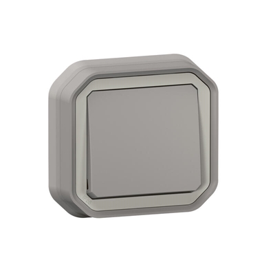 INTERRUPTEUR OU VA-ET-VIENT 10AX 250V PLEXO COMPLET ENCASTRE GRIS