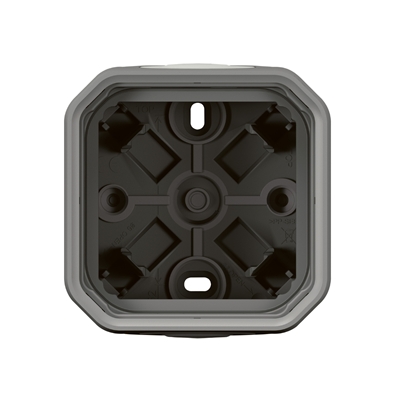 BOÎTIER SAILLIE 2 EMBOUTS A MEMBRANE 1 ENTREE 1 POSTE PLEXO ANTHRACITE