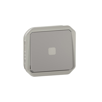 INTERRUPTEUR OU VA-ET-VIENT TEMOIN SANS NEUTRE 4AX 250V PLEXO COMPOSABLE GRIS