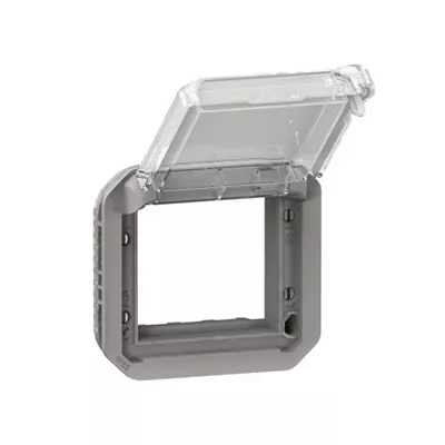 ADAPTATEUR PLEXO VERROUILLABLE A VOLET TRANSPARENT POUR MOSAIC - COMPOSABLE GRIS