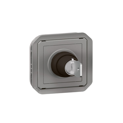INTERRUPTEUR A CLE RONIS 2 POSITIONS PLEXO COMPOSABLE GRIS