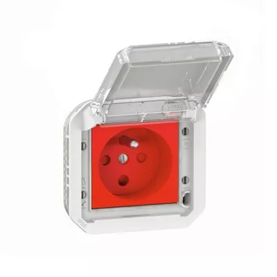 PRISE DE COURANT 2P+T A DETROMPAGE PLEXO COMPOSABLE GRIS