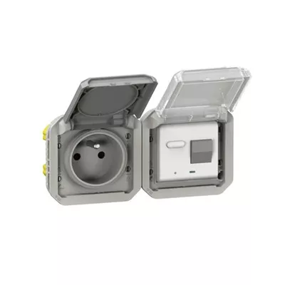 PRISE DE COURANT DIFFERENTIELLE PLEXO COMPOSABLE GRIS