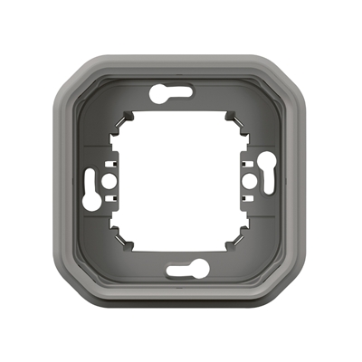 SUPPORT PLAQUE ENCASTRE 1 POSTE PLEXO GRIS