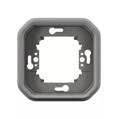 SUPPORT PLAQUE ENCASTRE 1 POSTE PLEXO GRIS