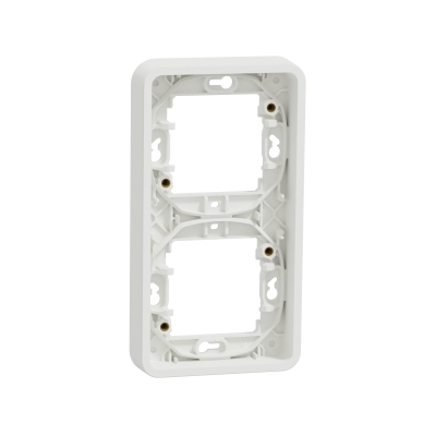 CADRE 2 POSTES VERTICAUX BLANC ENCASTRE MUREVA STYL
