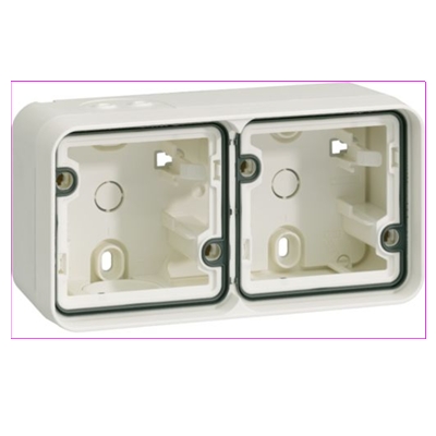 CUBYCO BOITE DOUBLE HORIZONTALE VIDE AVEC 2 ENTREES ASSOCIABLE BLANC IP55