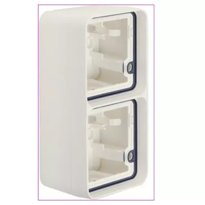 CUBYKO BOITE DOUBLE VERTICALE VIDE ASSOCIABLE BLANC IP55