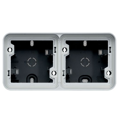 WNA682 BOITE DOUBLE  HORI. VIDE ASSOCIABLE GRIS CUBYKO