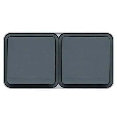 WNC122 PRISE DOUBLE HORI. 2P+T SAILLIE GRIS CUBYKO