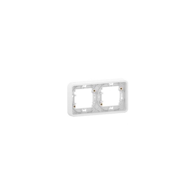 CADRE 2 POSTES HORIZONTAUX  BLANC ENCASTRE MUREVA STYL