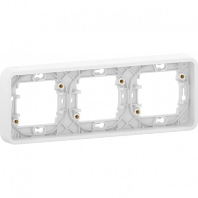 CADRE 3 POSTES HORIZONTAUX BLANC ENCASTRE MUREVA STYL