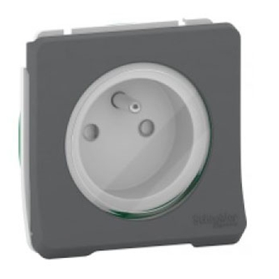 PRISE 2P+T ETANCHE GRIS COMPOSABLE MUREVA STYL