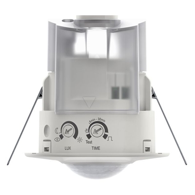 DETECTEUR MOUVEMENTS COMPACT ENCASTRE PLAFOND 360° BLANC