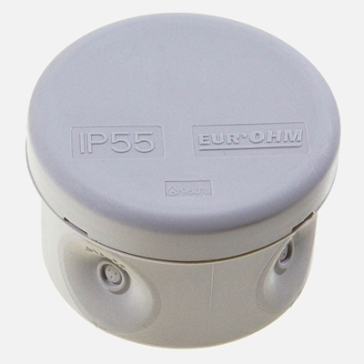 BOITE ETANCHE IP55 RONDE D60X40  650° ENT DIR