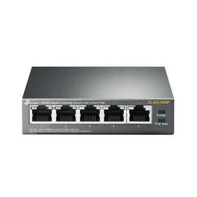 SWITCH ETHERNET POE 5 PORTS GIGABIT DONT 4 POE 56W TP-LINK TL-SG1005P